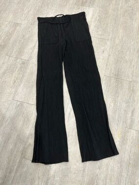 Zara Black Wide-Leg Drawstring Pants